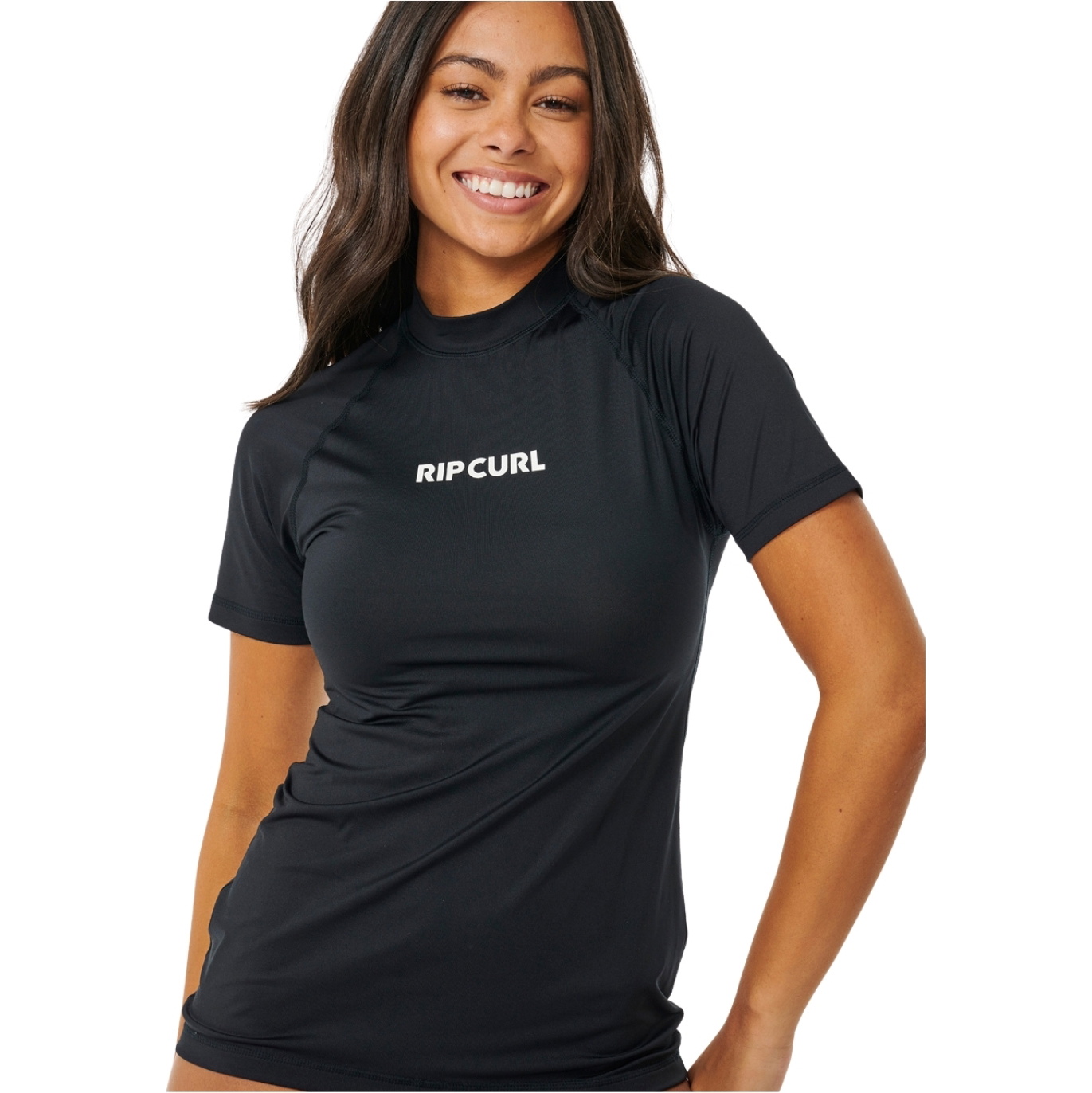 2026 Rip Curl Womens Classic Surf Short Sleeve Rash Vest 17NWRV - Black